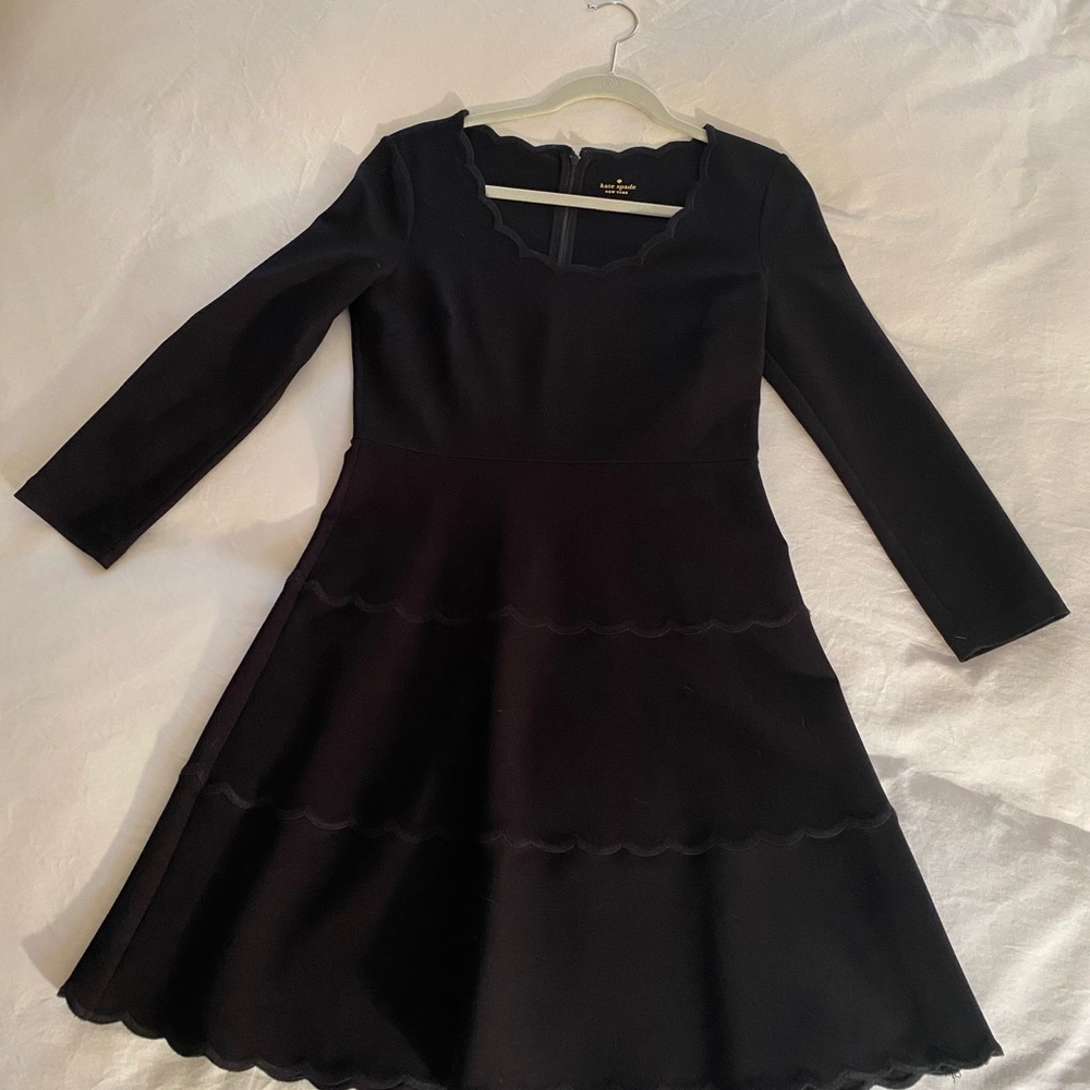 Kate Spade Elegant Black Long Sleeve Dress